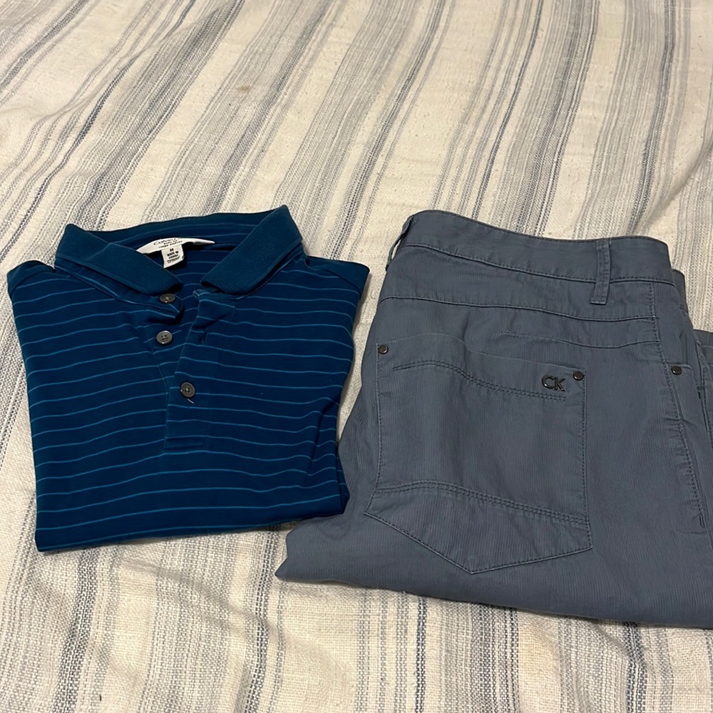 CK Medium Polo body fit and CK body fit pants 31x 32